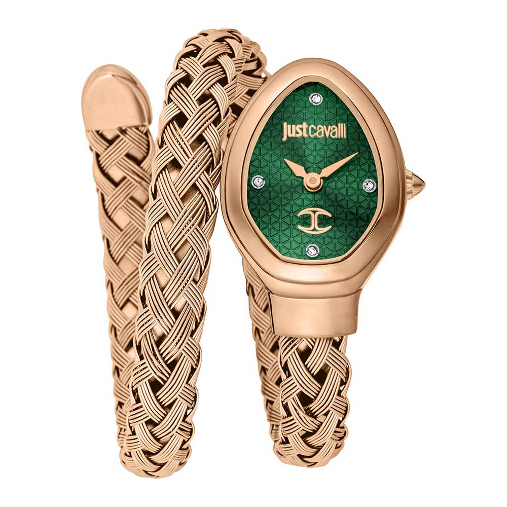 BVL J*** Cavali Analog Rosegold Green Dial