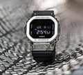 G-S**CK 5600BB METAL SILVER BLACK MEN JEWELRY
