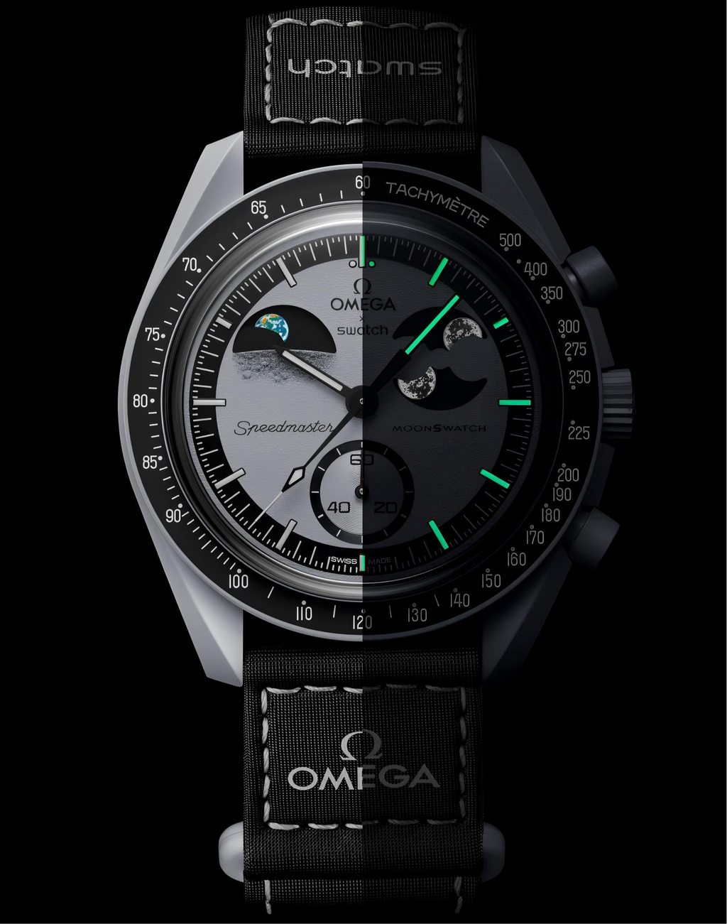 TRPOmega Speedmaster Moonswatch greyBlack with black belt
