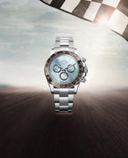 Rolex Daytona Cosmograph Stainless Steel Sky Blue Dial Japanese Master Quality Mens Watch