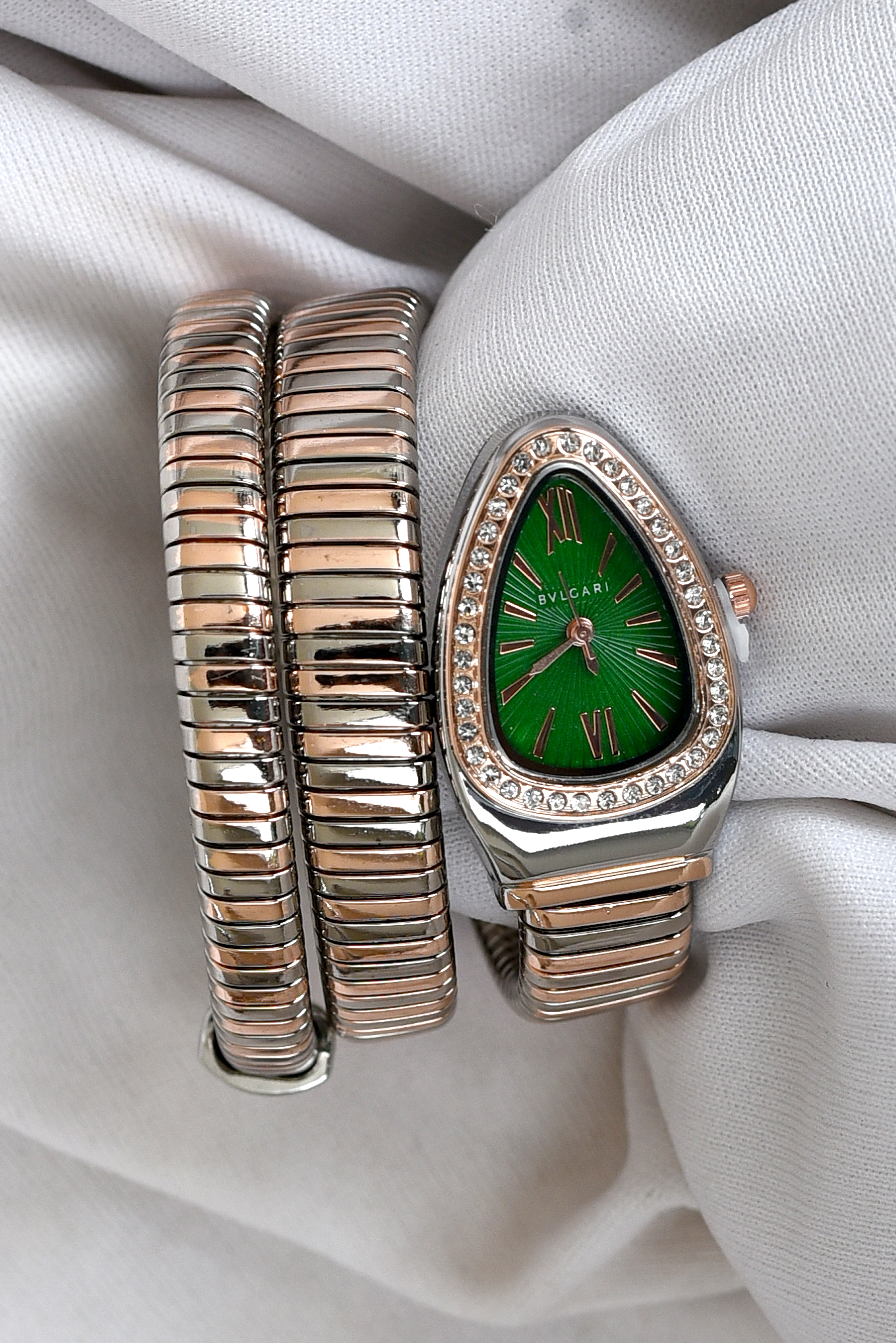 BVL SERPENTINE TWO TONE ROSEGOD STRAP SPIRAL